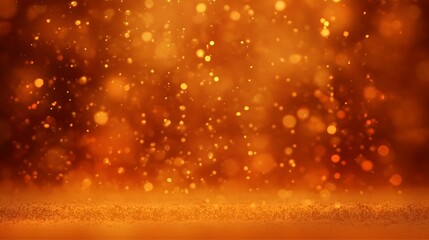 Obraz premium Vibrant orange bokeh sparkle backdrop perfect for fall-themed marketing, Thanksgiving event posters, autumn product promotions, and seasonal celebration campaigns