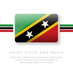National Saint Kitts and Nevis Flag.Vector Saint Kitts and Nevis Button Flag. Realistic National Flag Design and Vector Template