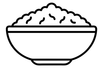 Steam Rice Bowl vector silhouette illustration isolated on white background