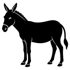 a donkey silhouette on a white background,