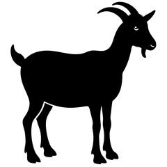 a goat silhouette on a white background,