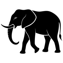 a elephant silhouette on a white background,