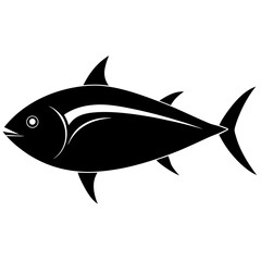 a tuna fish silhouette on a white background,