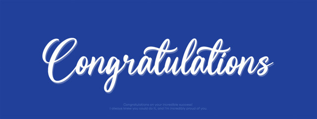 Congratulations Text Calligraphy lettering. phrase with star shine text on white background