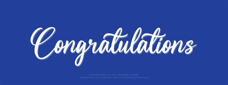 Congratulations Text Calligraphy lettering. phrase with star shine text on white background