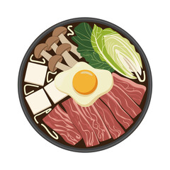 Sukiyaki Bowl with Beef, Tofu and Soft-Boiled Egg