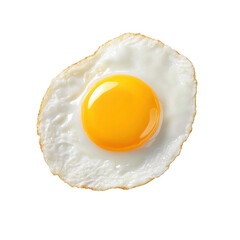 A perfectly cooked sunny-side-up egg with a vibrant yellow yolk. Ideal for breakfast dishes or food photography.