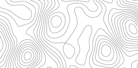 Fototapeta premium Topographic map background with geographic grid for hiking and mountain sport. modern design with white background and black wave lines. topographic contour lines vector map seamless pattern vector.