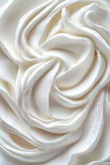 Obraz premium Close up of Whipped Cream Swirls Forming Abstract Pattern Overhead Shot Studio Lighting Food Photography