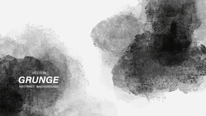 Black and white grunge ink wash abstract background