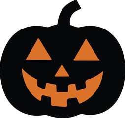orange pumpkin vector, Halloween jack-o-lantern, smiling pumpkin face, triangular eyes pumpkin, spooky pumpkin clipart, cute Halloween art, Halloween pumpkin cartoon
