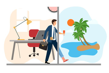 businessman vacation leave enjoying work life balance at the beach time management workplace enjoying
