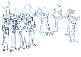 Crowd in the olive garden