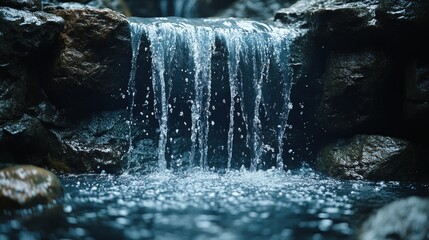Serene Waterfall in Lush Forest: A Tranquil Escape