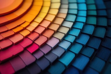Obraz premium Vibrant color palette showcasing a harmonious blend of hues in a circular arrangement