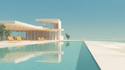 Modern house with pool and ocean view