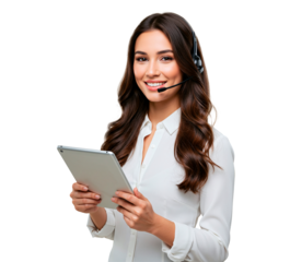Customer Service Representative Using Tablet