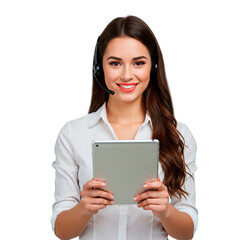 Customer Service Representative Using Tablet