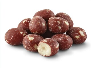 Obraz premium Pile of Delicious Chocolate Coated Macadamia Nuts Ready to Eat as a Sweet Treat or Snack