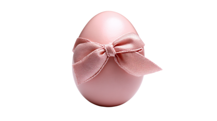 a pink egg with a bow on top