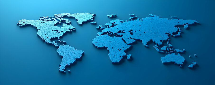 Fototapeta 3D Puzzle World Map Illustration