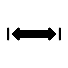 Horizontal arrows. Indicates length.