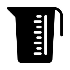 Kitchen cup with markings. Measures liquid volume.
