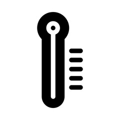 Marked scale. Measures temperature.