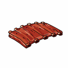 Succulent rack of ribs, savory and delicious, with tasty, meaty layers on the bone