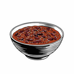 A steaming bowl of chili with beans and sauce