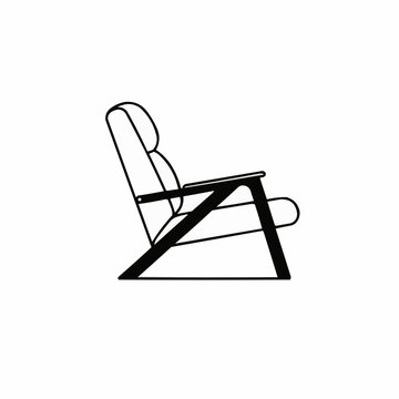 recommend clip art: Outlined armchair on white background. Simple interior design and furniture illustration