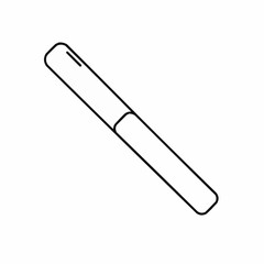 A black outline of a highlighter marker on white background, angled towards the lower corner