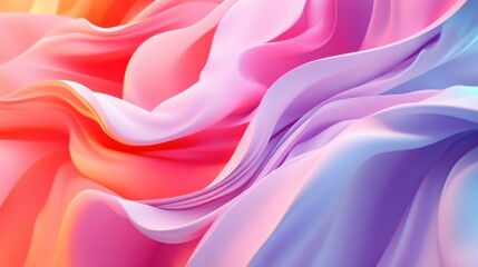 Fototapeta premium Abstract background with flowing shapes in shades of red, pink, purple, and blue. Dynamic waves create a smooth, colorful texture, ideal for modern design and vibrant backgrounds.