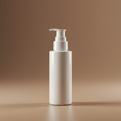 Elegant White Pump Bottle Mockup Perfect for Skincare, Lotion, or Shampoo Packaging Design