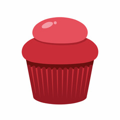 A cartoon-like, red, layered object with rounded shapes