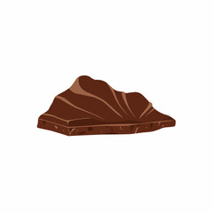 Abstract brown mountain range with curved and layered lines. Plain white background