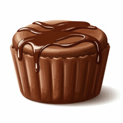 Chocolate drip cupcake, icing and cake. Dessert indulgence, brown sweets