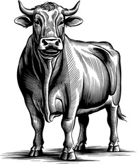 black and white cow