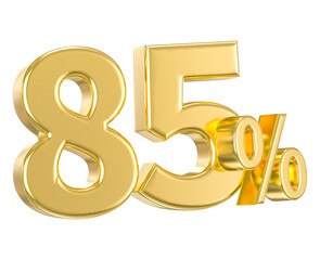 Obraz premium Number 85 Percent Gold 3D Render