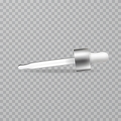 Realistic vector dropper pipette mockup for cosmetic packaging