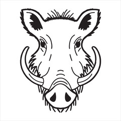 Wild Warthog Standing Alert in Natural Grassland