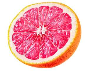pink grapefruit slice - vibrant citrus fruit half