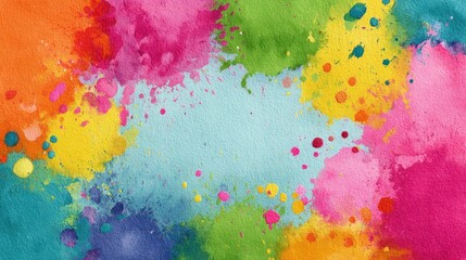 Fototapeta premium Vibrant Watercolor Splashes Abstract Art Background Texture