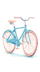 Fototapeta premium Watercolor Bicycle Illustration. A charming, watercolor-style illustration of a vintage bicycle, perfect for conveying a sense of nostalgia and leisure.