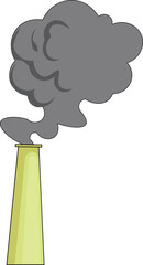 vector illustration of factory chimney, illustration suitable for air pollution, environmental pollution, factory or industry themes