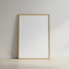 Elegant Light Wood Frame Mockup Perfect for Interior Design and Art Presentation