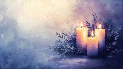 Advent Prayer Watercolor Christian Background Religious Hope Art