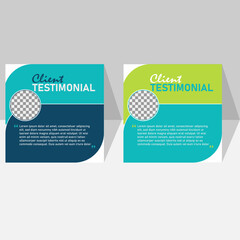 Title: modern clean clients testimonial or clients feedback review tamplate design with organic shape