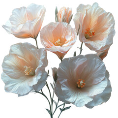 Obraz premium Delicate Blooms of Serenity: An up-close composition of a delicate flower, revealing ethereal textures, delicate hues, and intricate patterns. A celebration of nature's fragile beauty.
