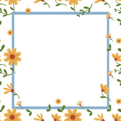 autumn leaves and floral frame